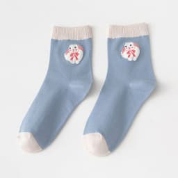 image-Blue Cute Rabbit Cartoon Tube Socks Cotton Socks