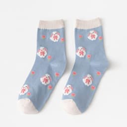 image-Blue Cute Rabbit Cartoon Tube Socks Cotton Socks