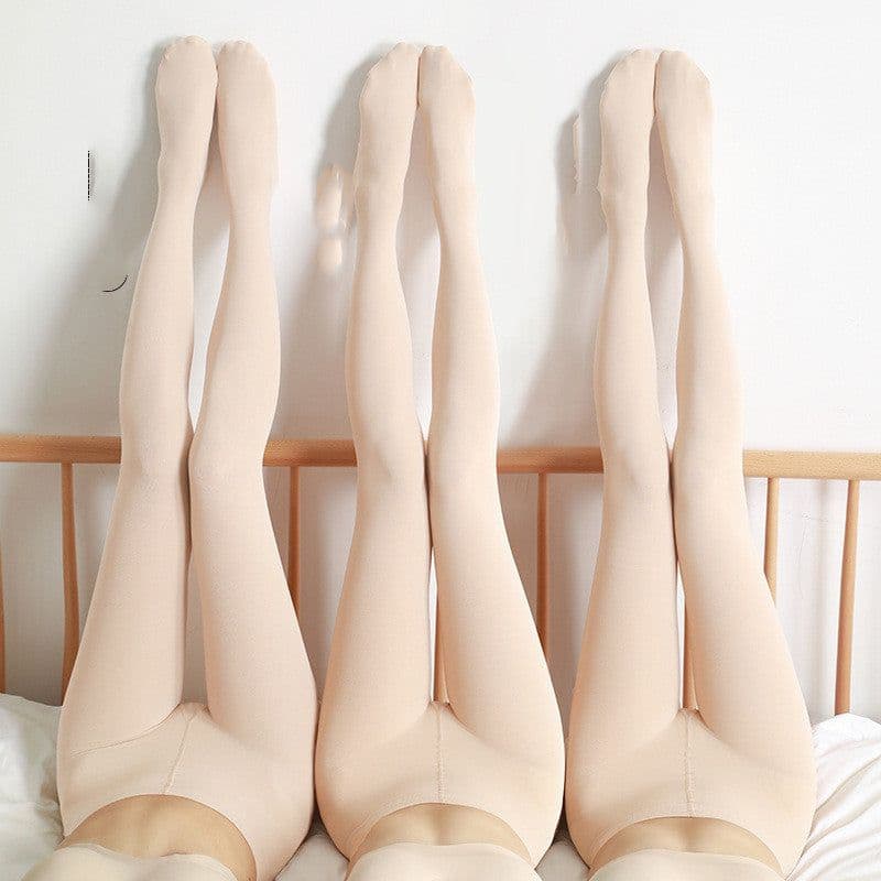 image-Women's Base Stockings Natural Flesh-colored Velvet Pantyhose