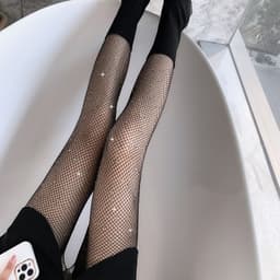 image-Japanese White Lace Bow Fishnet Stockings
