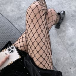 image-Japanese White Lace Bow Fishnet Stockings