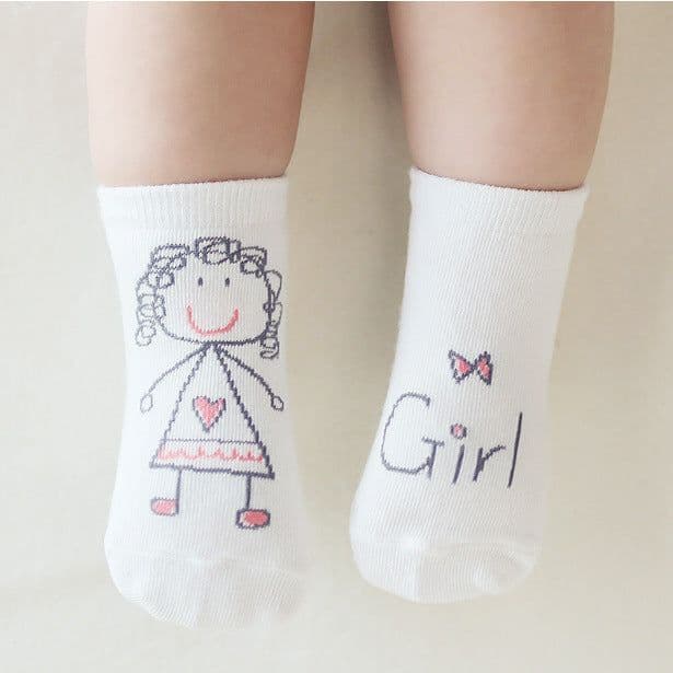 image-Spring And Autumn New Asymmetric Cartoon Children's Socks Cotton Baby Floor Socks Non-slip Baby Socks