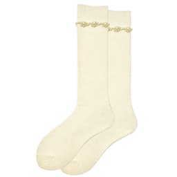 image-Black And White Pearl Socks Women's Tube Socks