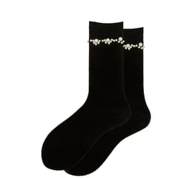 image-Black And White Pearl Socks Women's Tube Socks