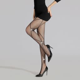 image-Rhombus Point Diamond Bag Hip Fishnet Stockings