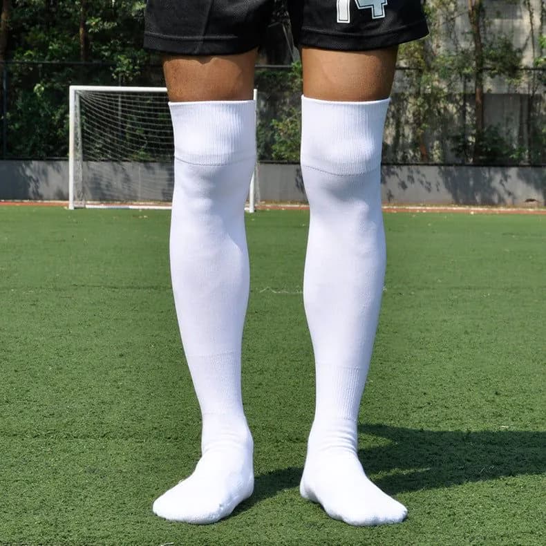 image-Pure Color Light Board Over The Knee Football Socks