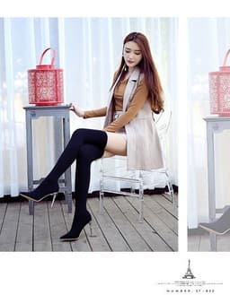 image-Over The Knee Fake Calf Fake Thigh Bottoming Pantyhose Winter
