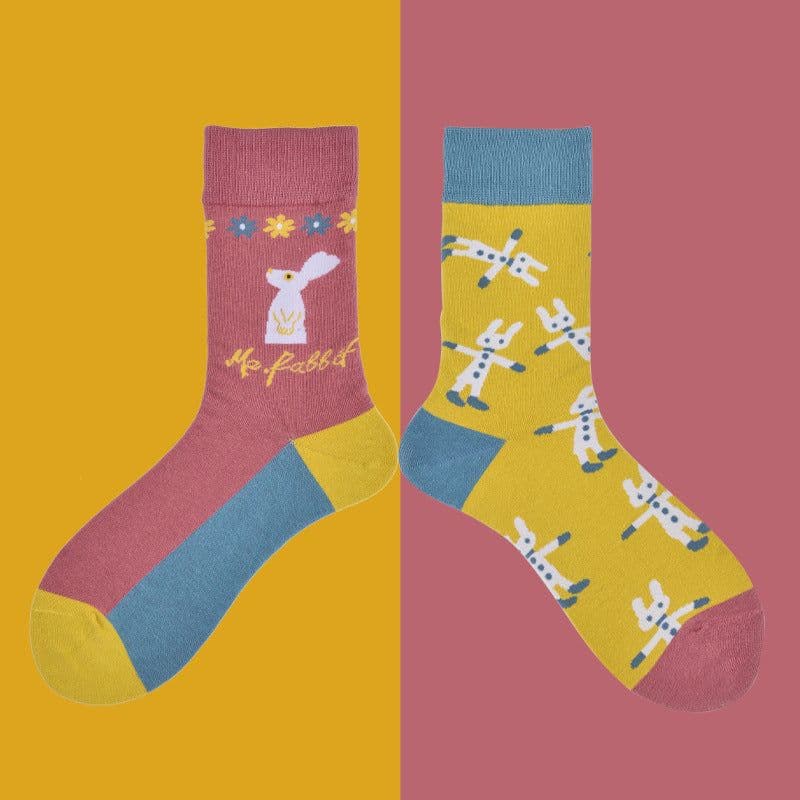 image-High Stockings Creative Cartoon Small Flower Tide AB