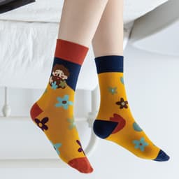 image-High Stockings Creative Cartoon Small Flower Tide AB