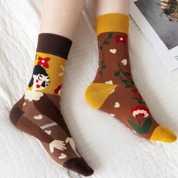 image-High Stockings Creative Cartoon Small Flower Tide AB