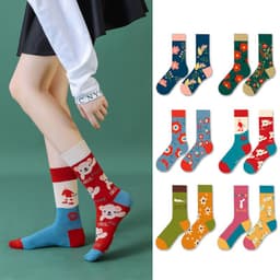 image-High Stockings Creative Cartoon Small Flower Tide AB