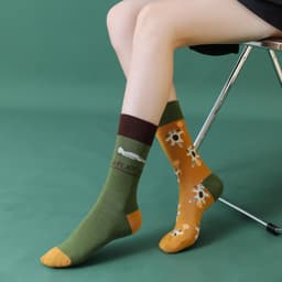 image-High Stockings Creative Cartoon Small Flower Tide AB