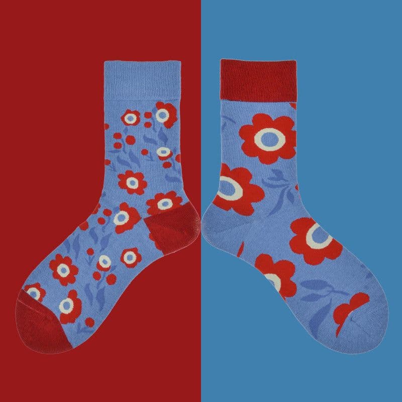 image-High Stockings Creative Cartoon Small Flower Tide AB
