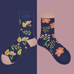 image-High Stockings Creative Cartoon Small Flower Tide AB