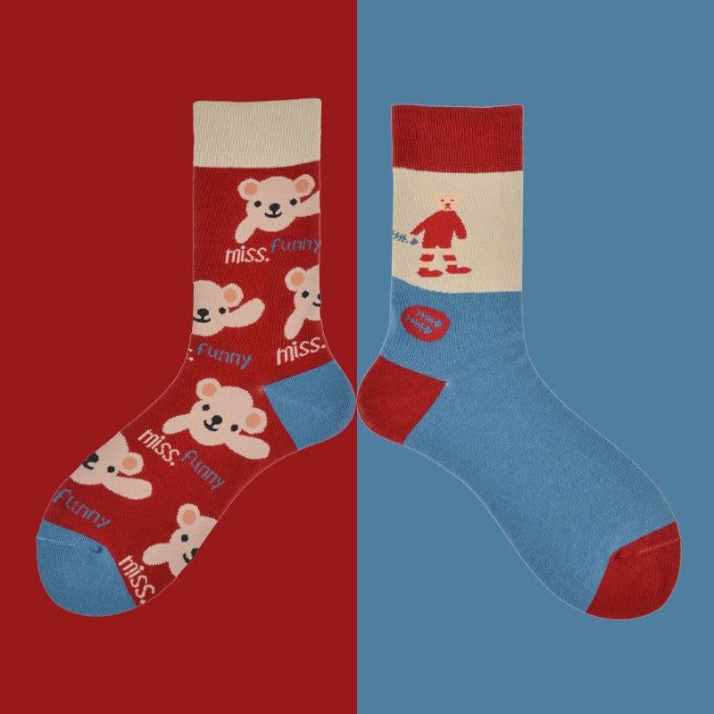 image-High Stockings Creative Cartoon Small Flower Tide AB