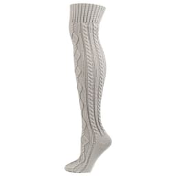 image-Warm Solid Color Knitted Jacquard Stockings