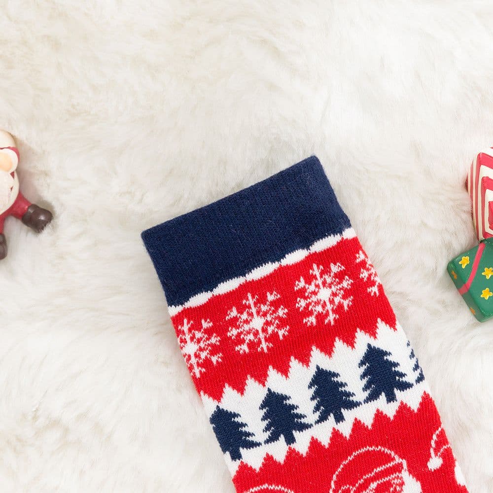 image-Mother Baby Parent-child Christmas Jacquard Short Stockings