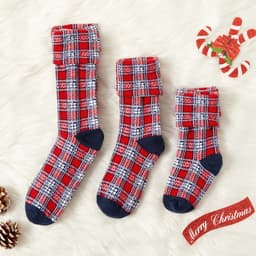 image-Mother Baby Parent-child Christmas Jacquard Short Stockings