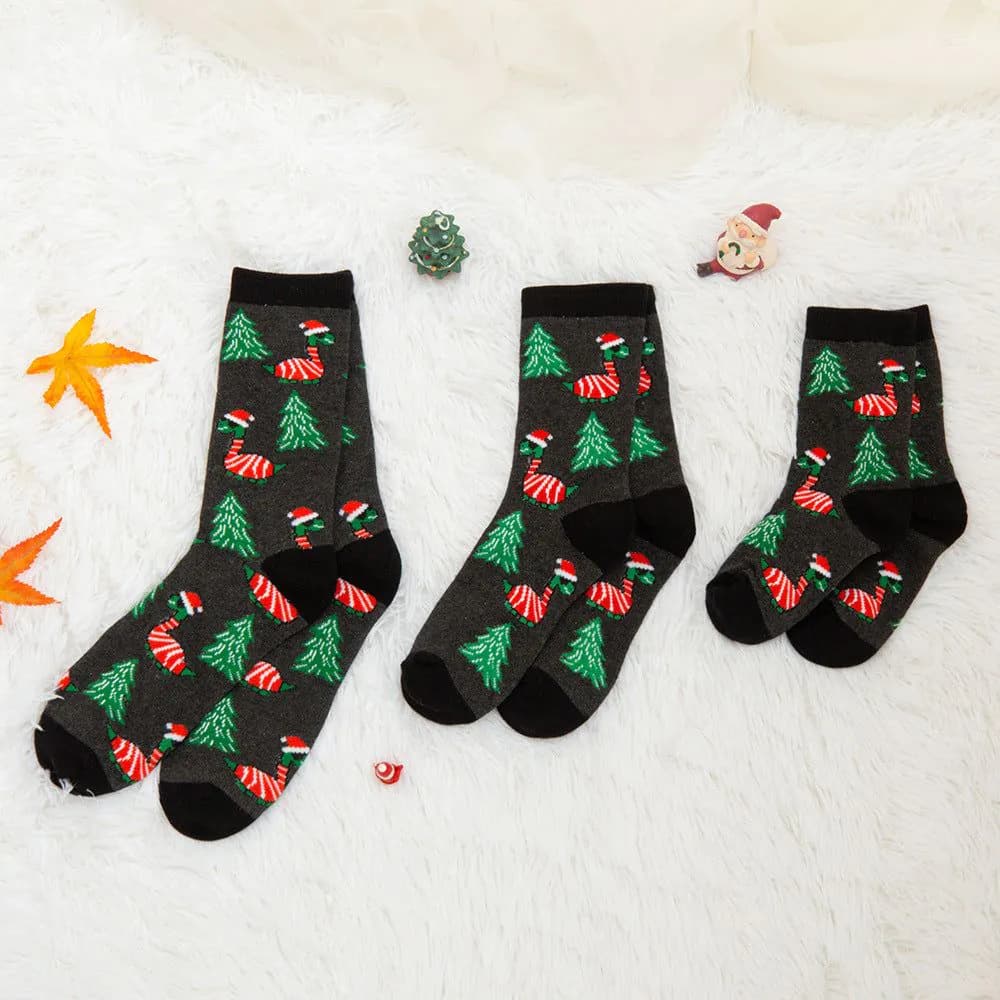 image-Mother Baby Parent-child Christmas Jacquard Short Stockings