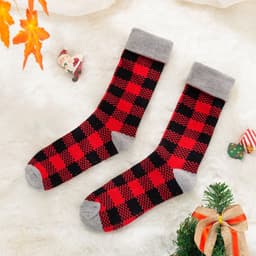 image-Mother Baby Parent-child Christmas Jacquard Short Stockings