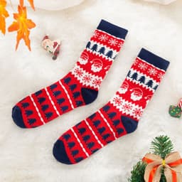 image-Mother Baby Parent-child Christmas Jacquard Short Stockings