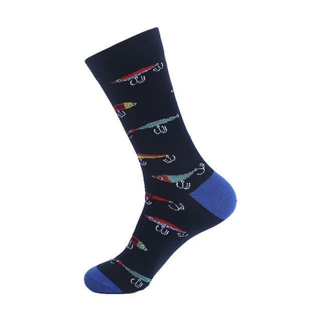image-Long Tube Sports Cotton Printed Men's Socks