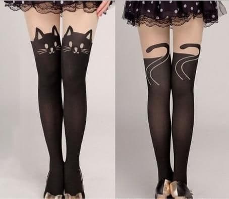 image-Harajuku Fake High Tube Cute Cat Pantyhose