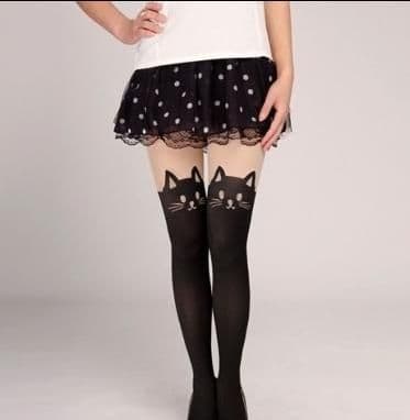 image-Harajuku Fake High Tube Cute Cat Pantyhose