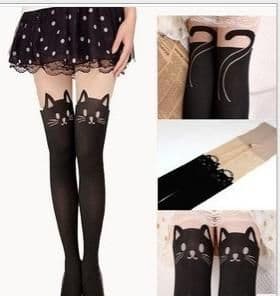 image-Harajuku Fake High Tube Cute Cat Pantyhose