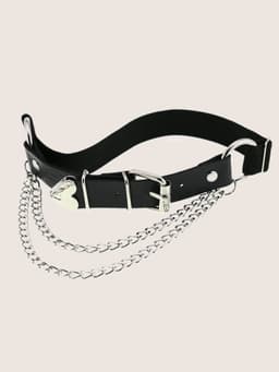image-A Sex Heart Chain Elastic Leather Irregular Garter Belt