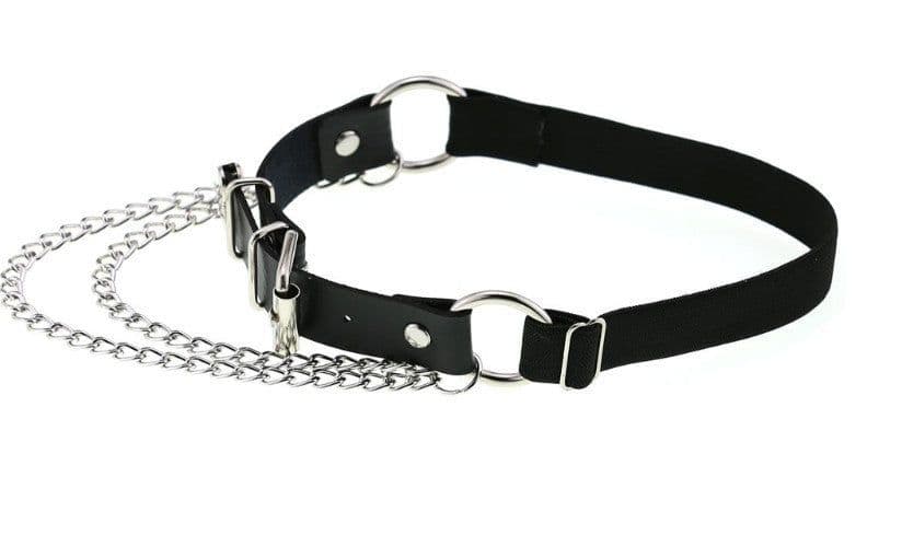 image-A Sex Heart Chain Elastic Leather Irregular Garter Belt
