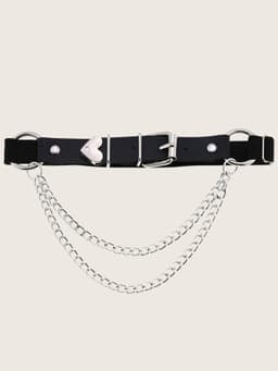 image-A Sex Heart Chain Elastic Leather Irregular Garter Belt