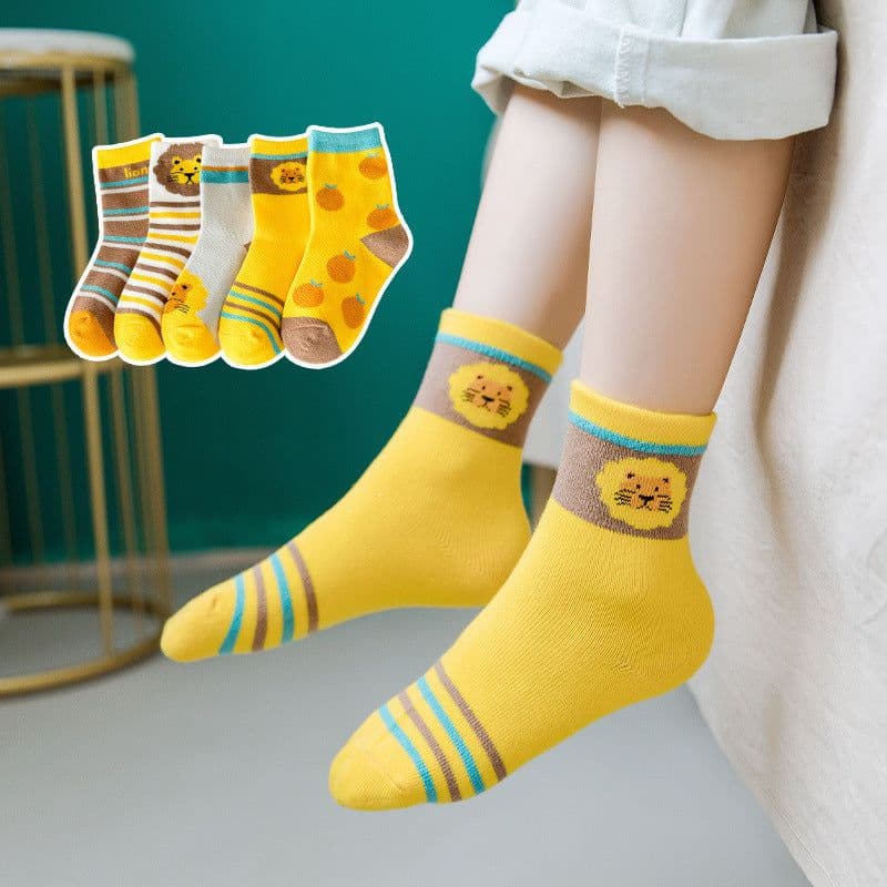 image-Children's Socks Cartoon In-tube Combed Cotton Socks