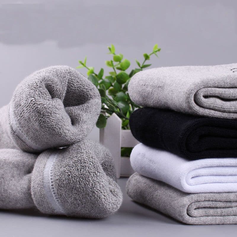 image-Towel Socks Winter Men's Thickened Plus Velvet Cotton Socks