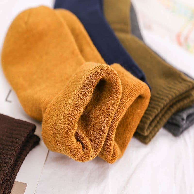 image-Towel Socks Winter Men's Thickened Plus Velvet Cotton Socks