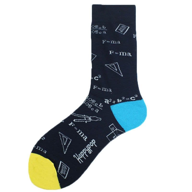 image-Trendy Geometric Pattern Men's Cotton Socks