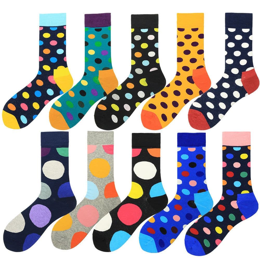 image-Color Large Version Polka Dot Men's Trendy Socks In Tube Socks