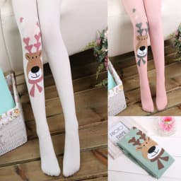 image-Knitted Padded Fawn Girls Leggings