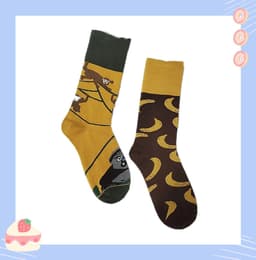 image-Cartoon Asymmetric Cotton Long Tube Socks Fashion