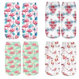image-Fashion Creative Flamingo 3D Printing Socks Socks