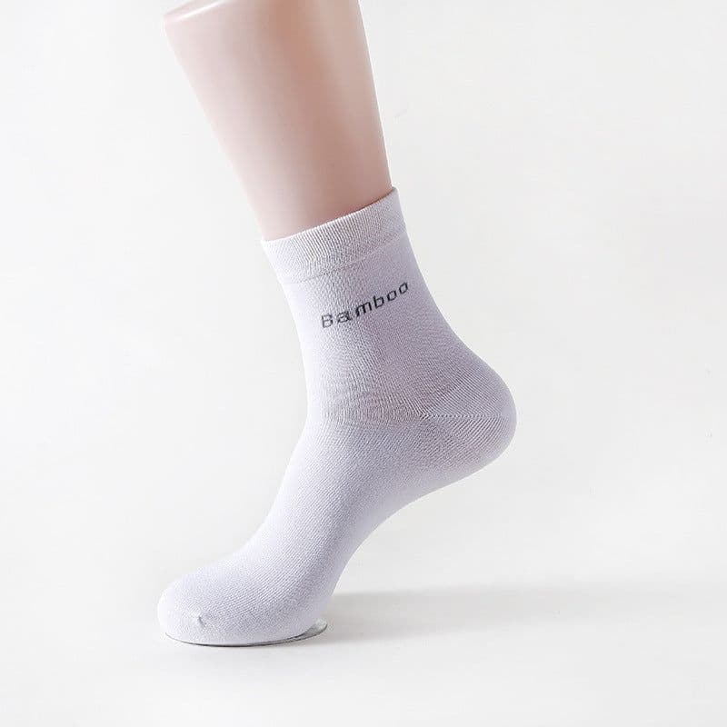 image-Socks Solid Color Socks Men's Mid-tube Bamboo Fiber Socks Men