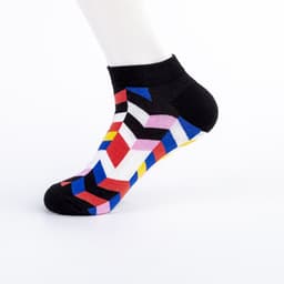 image-Men's Socks Trend New Geometric Series Boat Socks