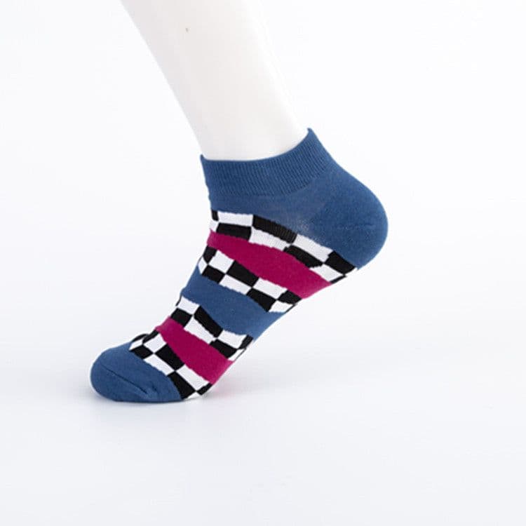 image-Men's Socks Trend New Geometric Series Boat Socks