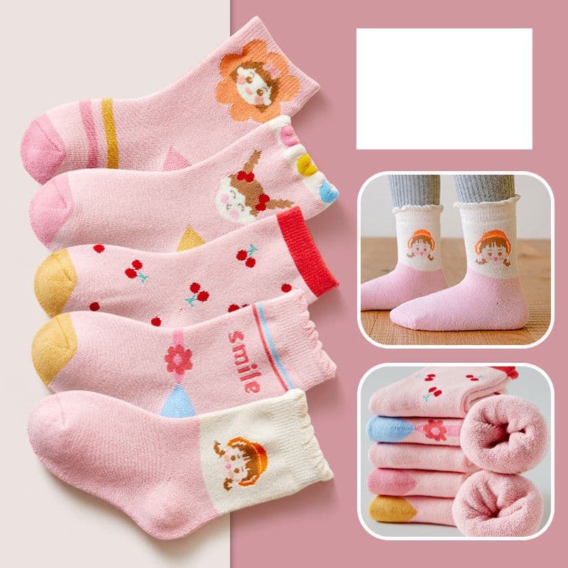 image-Fashion Thick Terry Socks Cartoon Casual Baby Socks