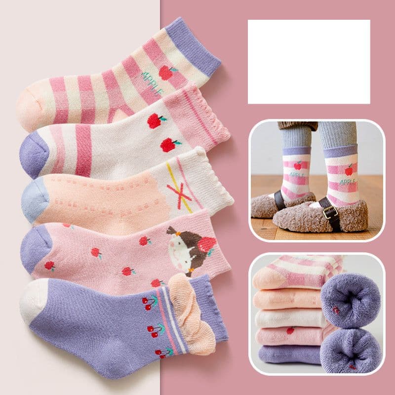 image-Fashion Thick Terry Socks Cartoon Casual Baby Socks