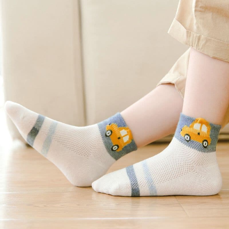 image-Children's Socks Mesh Cartoon Car Cotton Socks