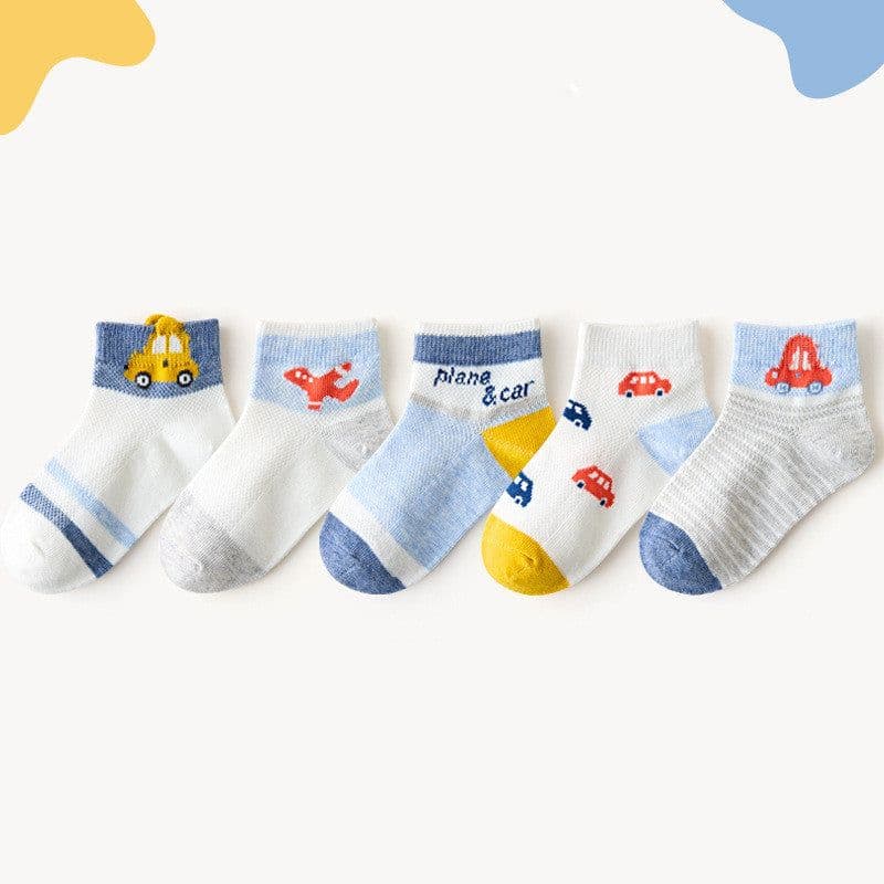 image-Children's Socks Mesh Cartoon Car Cotton Socks