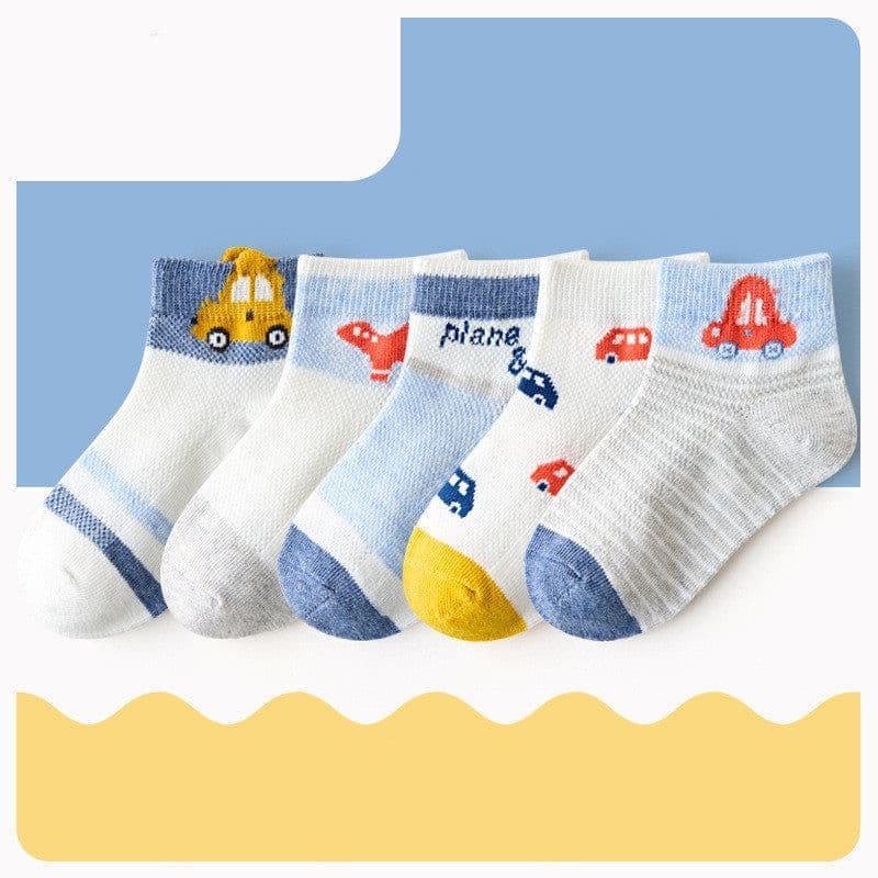 image-Children's Socks Mesh Cartoon Car Cotton Socks