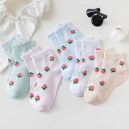 image-Strawberry Socks Children's Thin Socks Girls Medium Tube