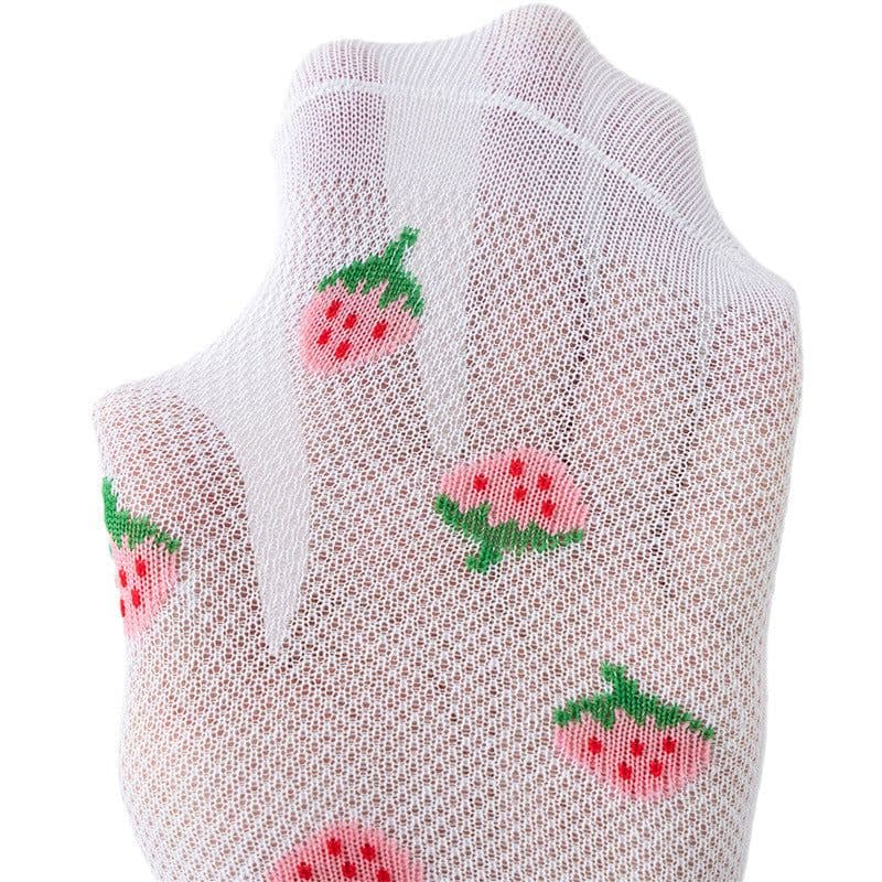 image-Strawberry Socks Children's Thin Socks Girls Medium Tube
